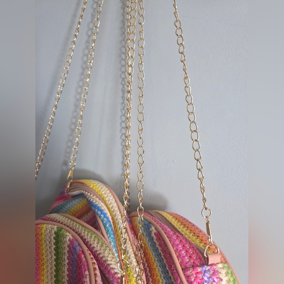 Resellers Lot Of 3 Colorful Striped Women's Purse Bag - Picture 3 of 3